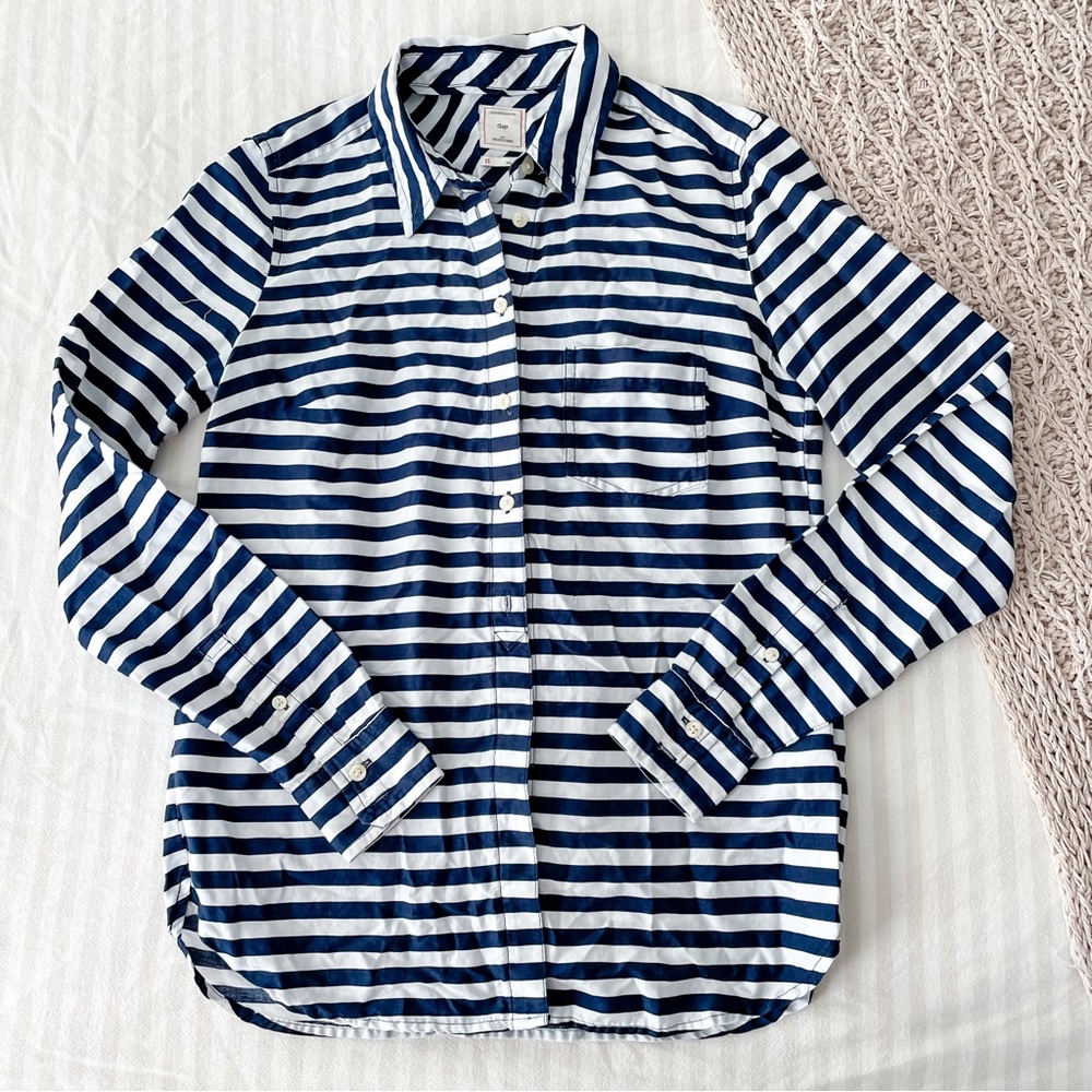 Gap Navy Stripe Tailored Shirt